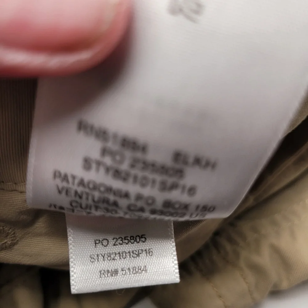 Patagonia Gi III Pants Mens Large Tan Excellent Hiking Lightweight‎ 82101 SP16